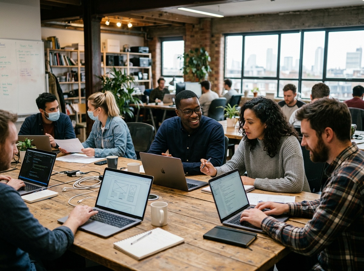 Team bei der Arbeit an Website-Projekten für Kunden von zack.online