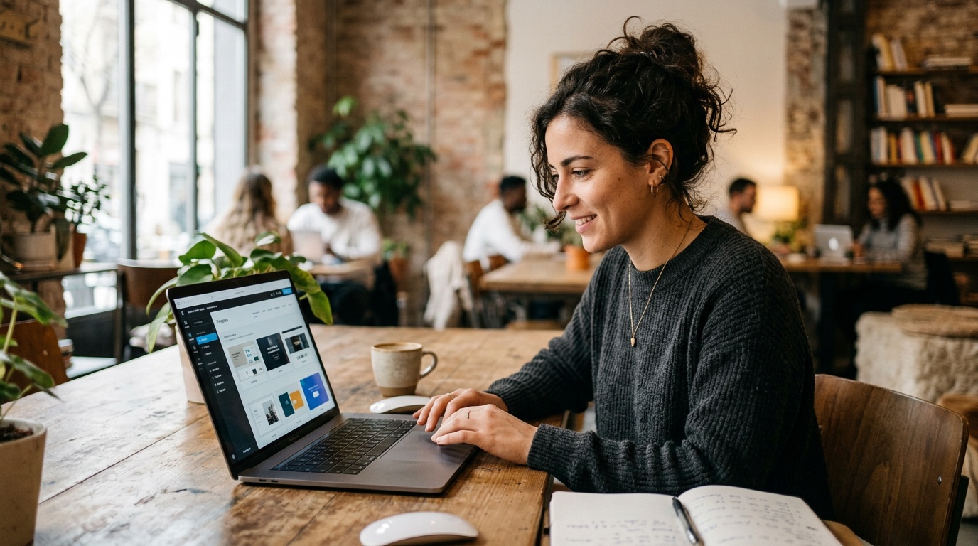 Moderner Arbeitsplatz – symbolisiert die einfache Website-Erstellung mit zack.online